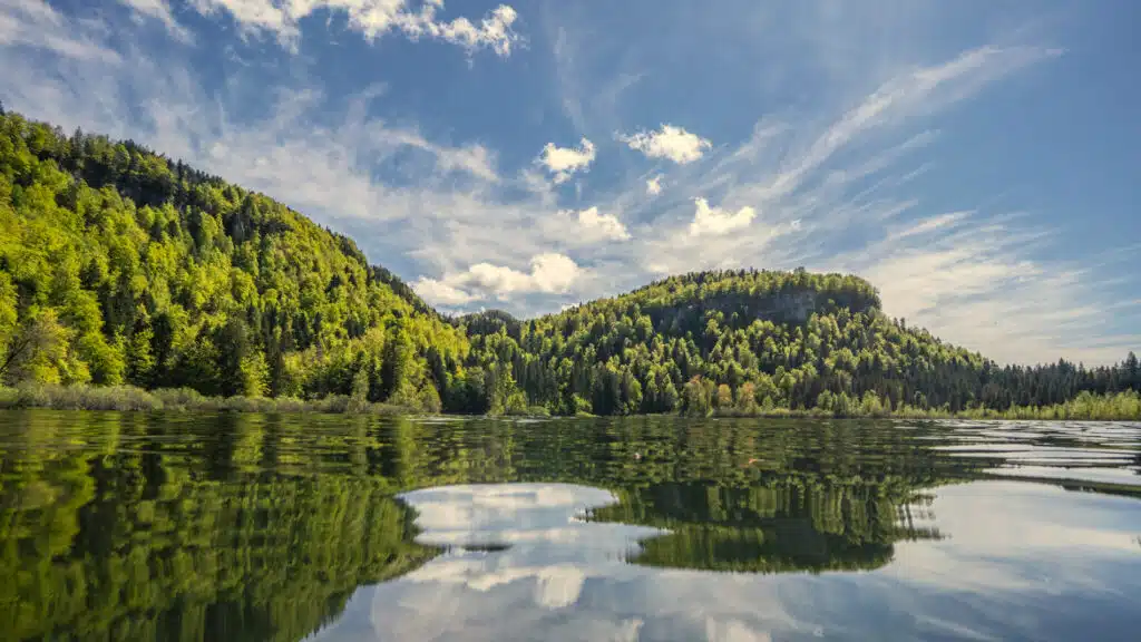 lacs de Terre d'Émeraude Lac de Bonlieu Jura Printemps