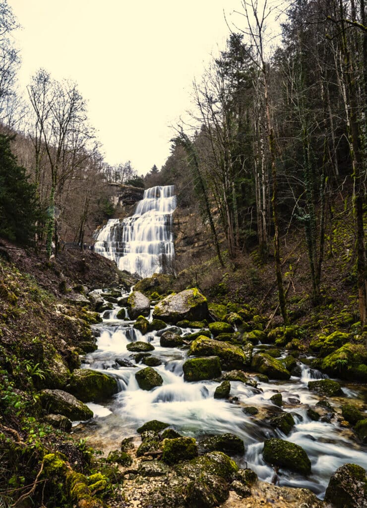 cascades du hérisson jura hiver